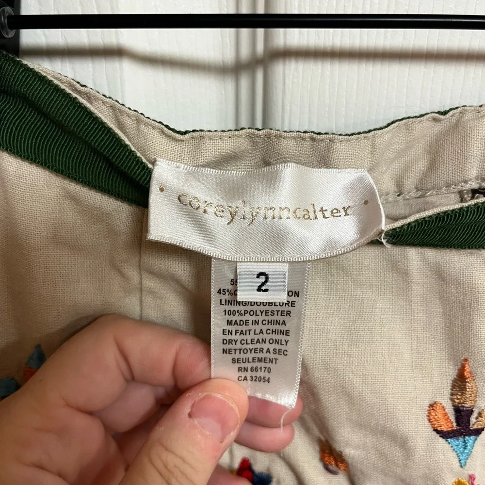 Anthropologie Cream Multicolor Embroidered Pencil Skirt - Picture 10 of 13
